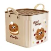 Cream-colored square PP material covered storage box for bedroom desktop organization Item Picture